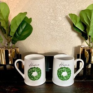 Double sided home boxwood mugs (2)